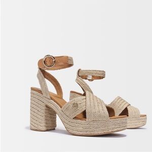 NWOT MAJE Fiola Jute 115mm Platform Sandals / Espadrilles